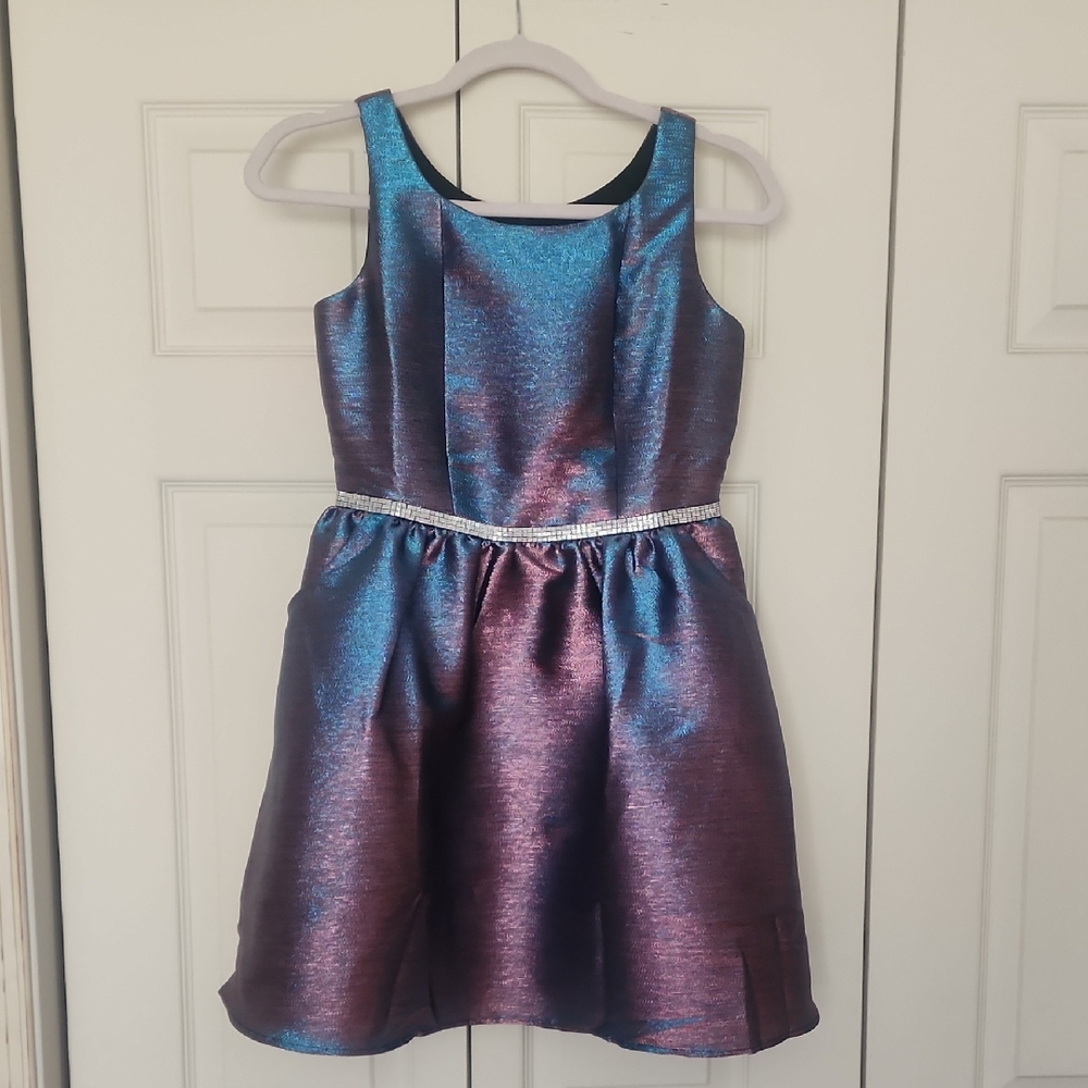 Amy Byer Iridescent Blue and Purple Formal Dress